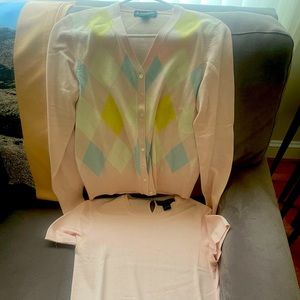 Brooks Brothers pink sweater set medium!